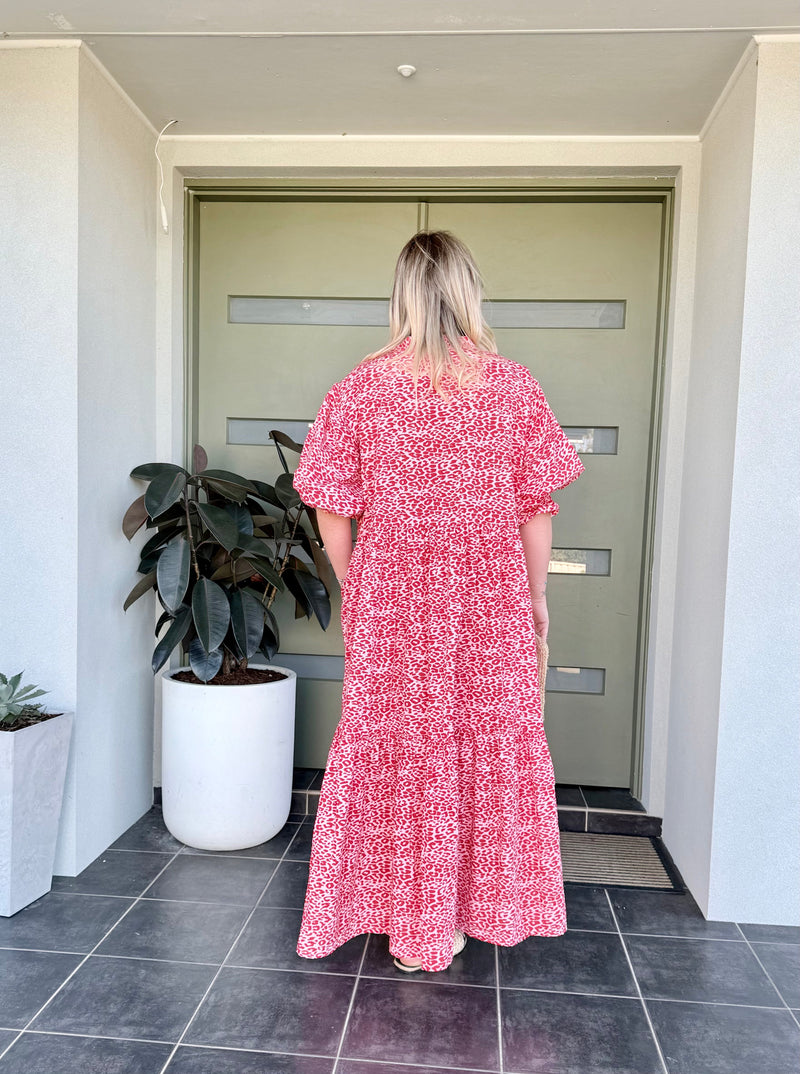 KYLIE DRESS - Pink and Red leopard