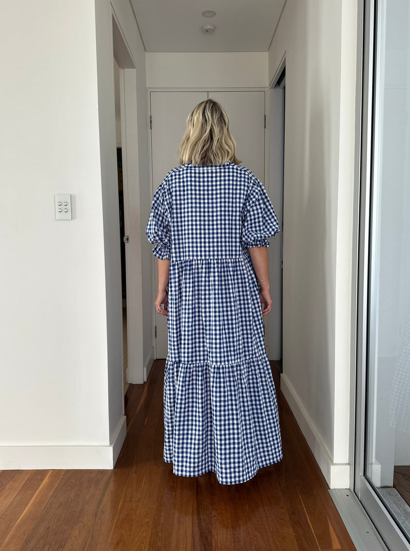 KYLIE DRESS - Blue & White Gingham