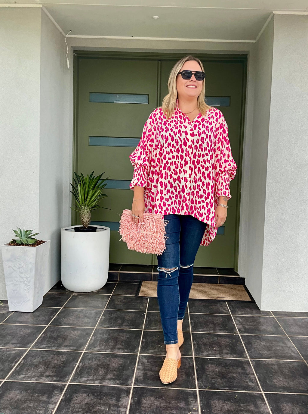 BILLIE SHIRT - Pink leopard