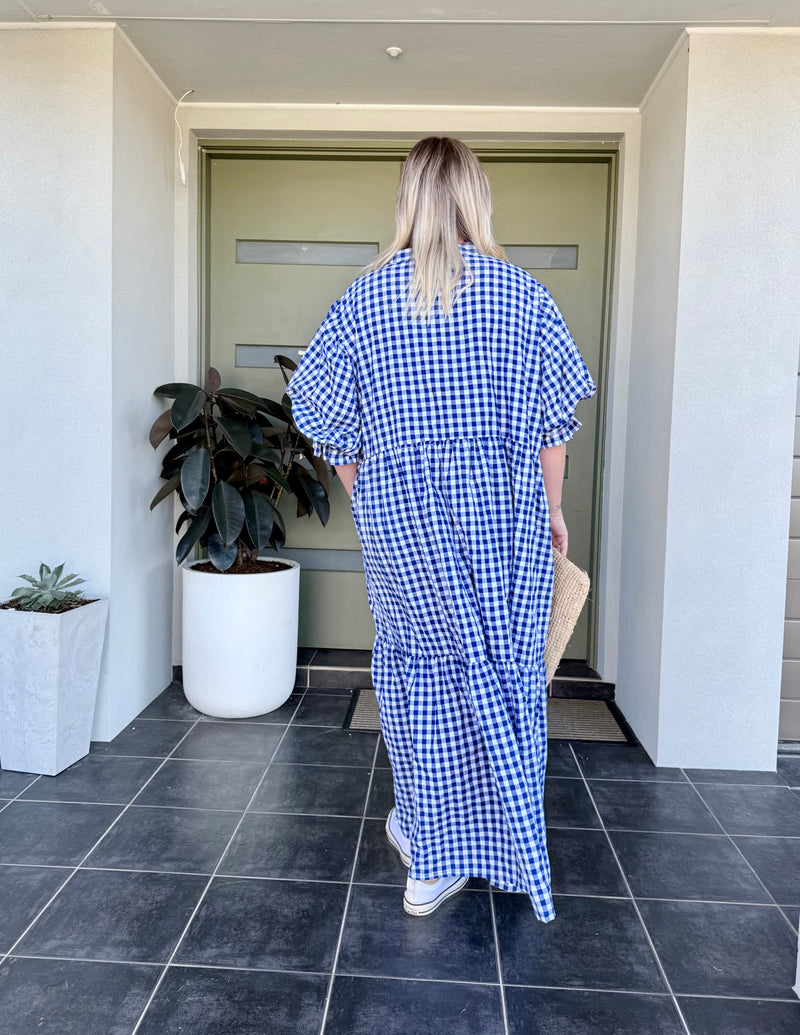 KYLIE DRESS - Blue & White Gingham