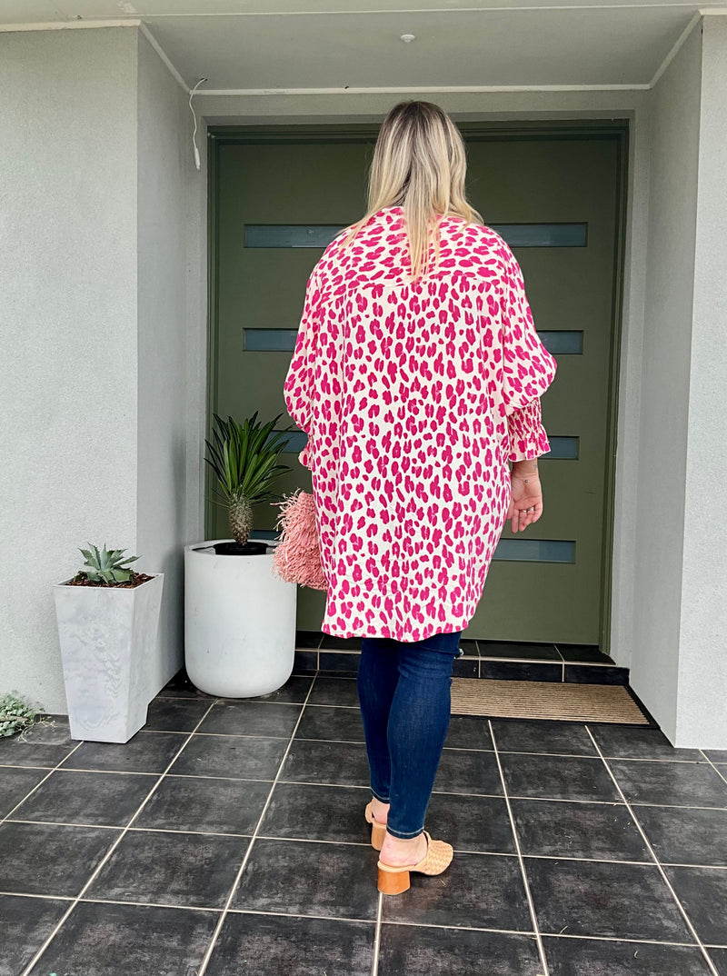 BILLIE SHIRT - Pink leopard