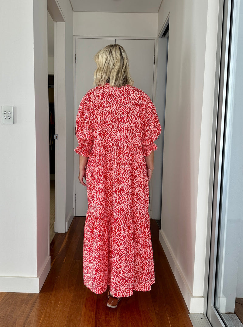 KYLIE DRESS - Pink and Red leopard