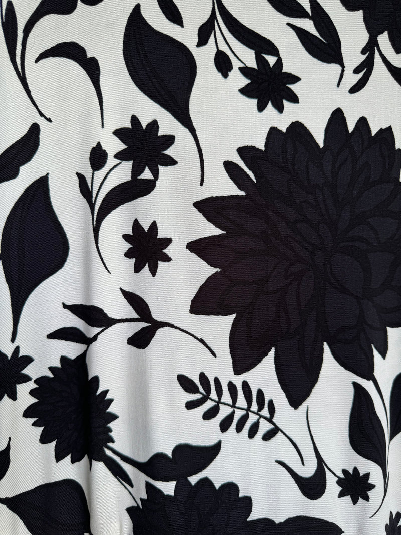 ELLIE DRESS - Black and White Blooms